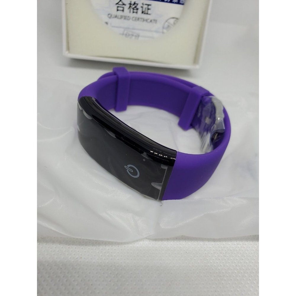 Purple DFit Smart Bluetooth Heart Rate Waterproof Touch Key Health Wristband